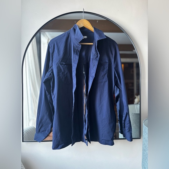 GOOD AMERICAN | Navy Poplin button up | size 1 - Picture 2 of 6